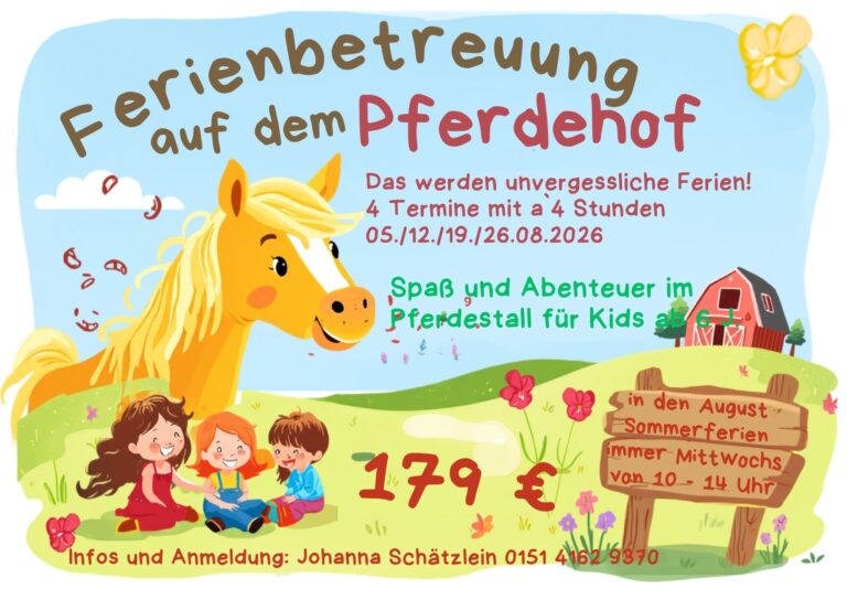 Flyer Kinder Ferienbetreuung Pferdehof jpg